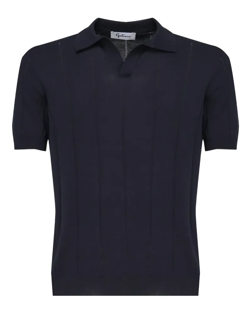 John Galliano short-sleeve knitted T-shirt - Blau Blau