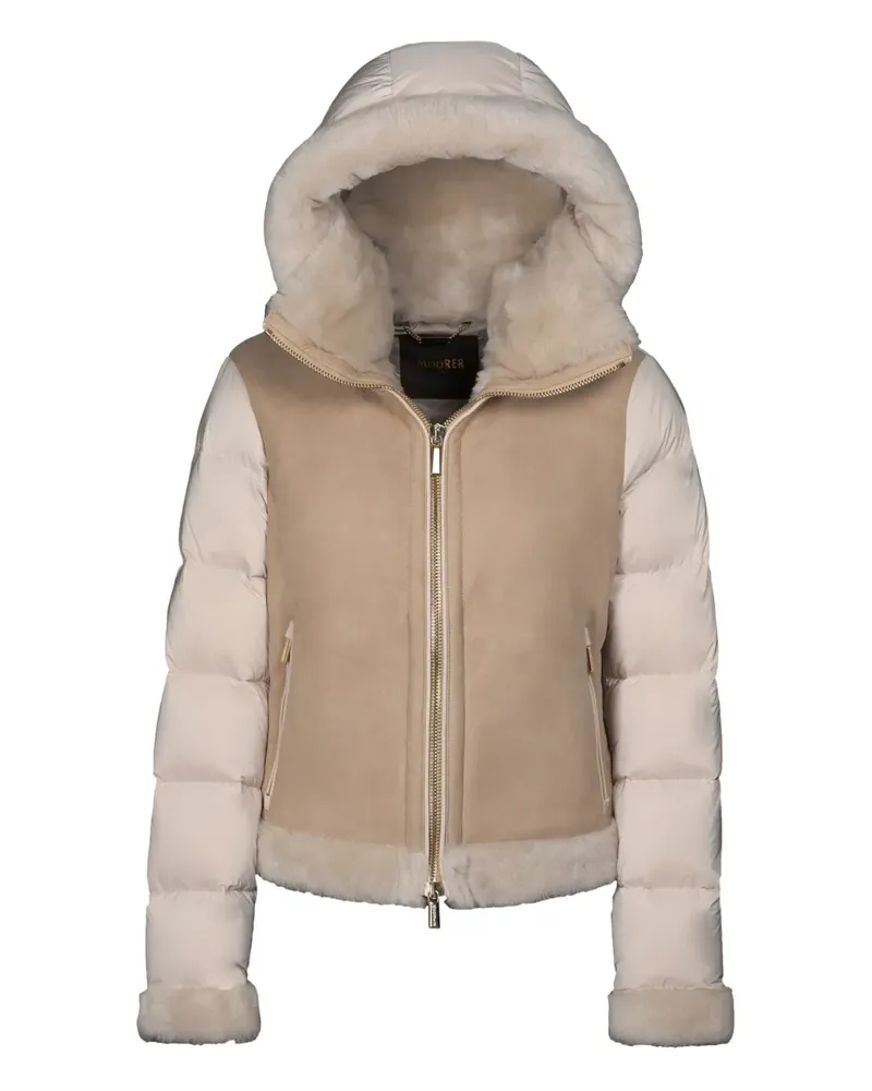 MOORER Shana-omt hooded jacket - Nude Nude