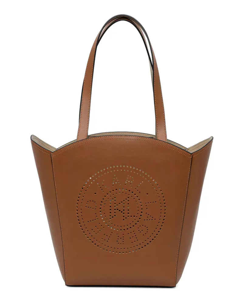 Karl Lagerfeld perforated-logo tote bag - Braun Braun