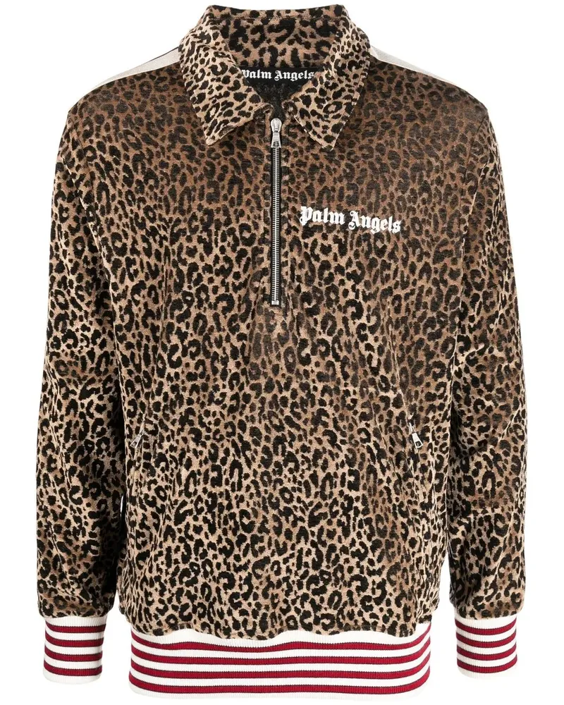 Palm Angels Sweatshirt mit Logo-Print - Braun Braun