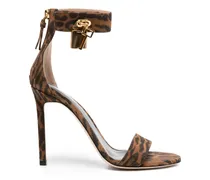 Sandalen mit Leoparden-Print 105mm - Braun