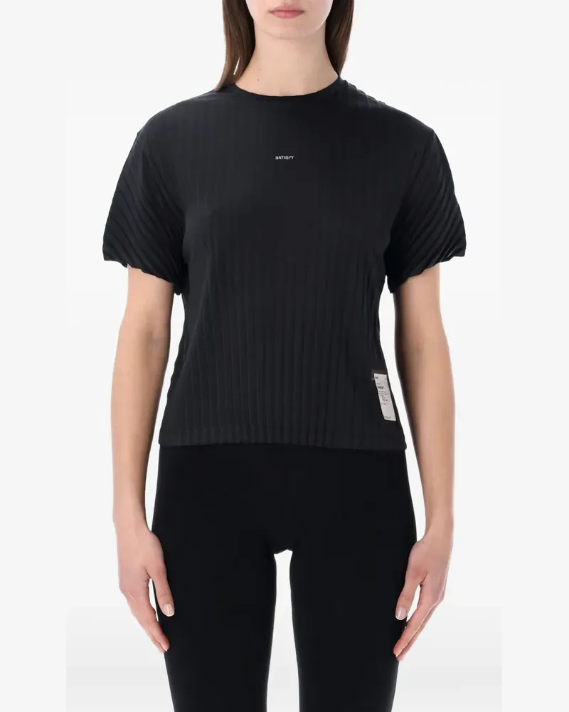 Satisfy AuraLite™ pleated T-shirt - Schwarz Schwarz
