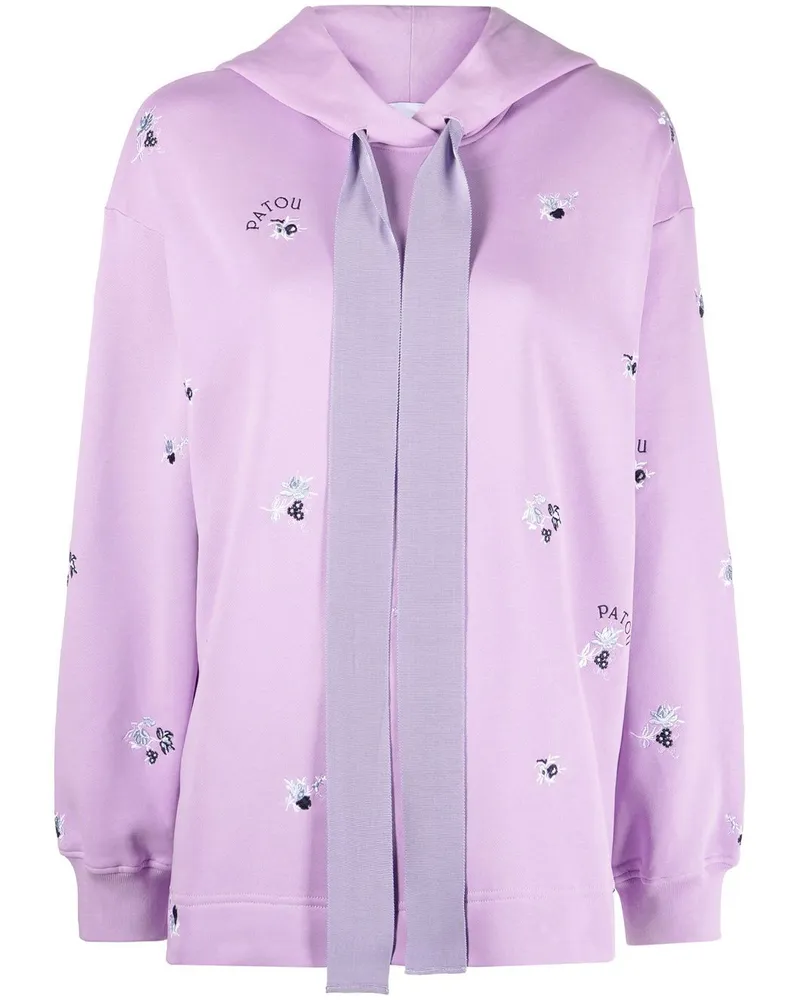 Patou Hoodie mit blumiger Stickerei - Rosa Rosa