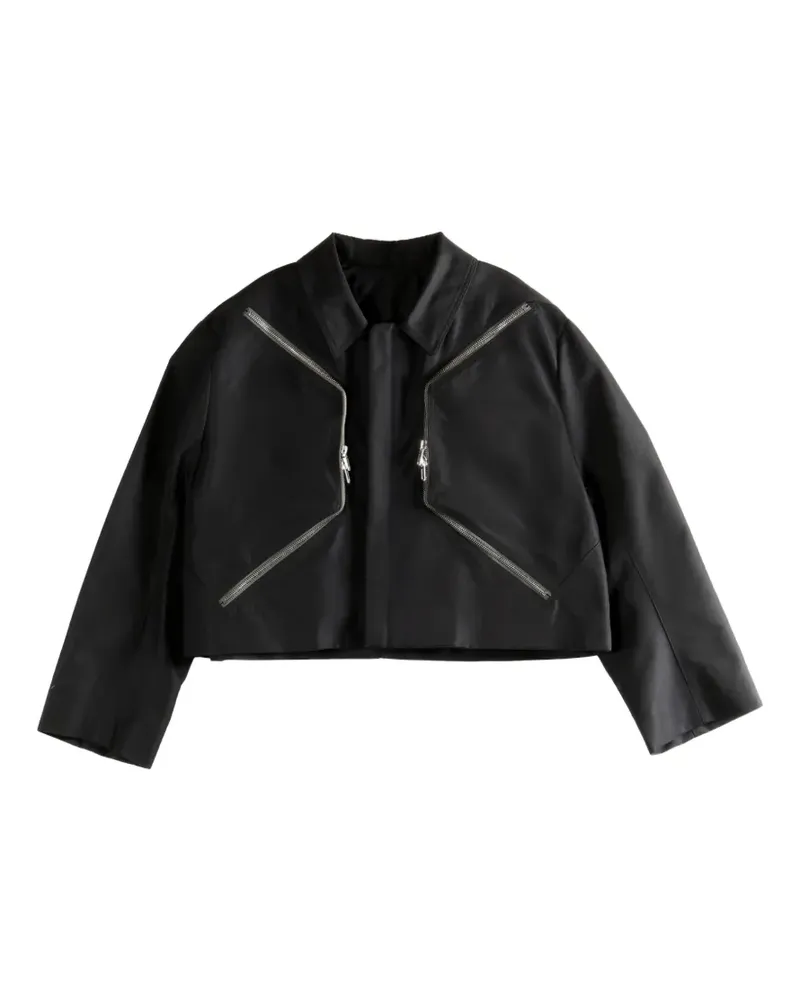 Rick Owens Cropped-Jacke mit Reißverschluss - Schwarz Schwarz