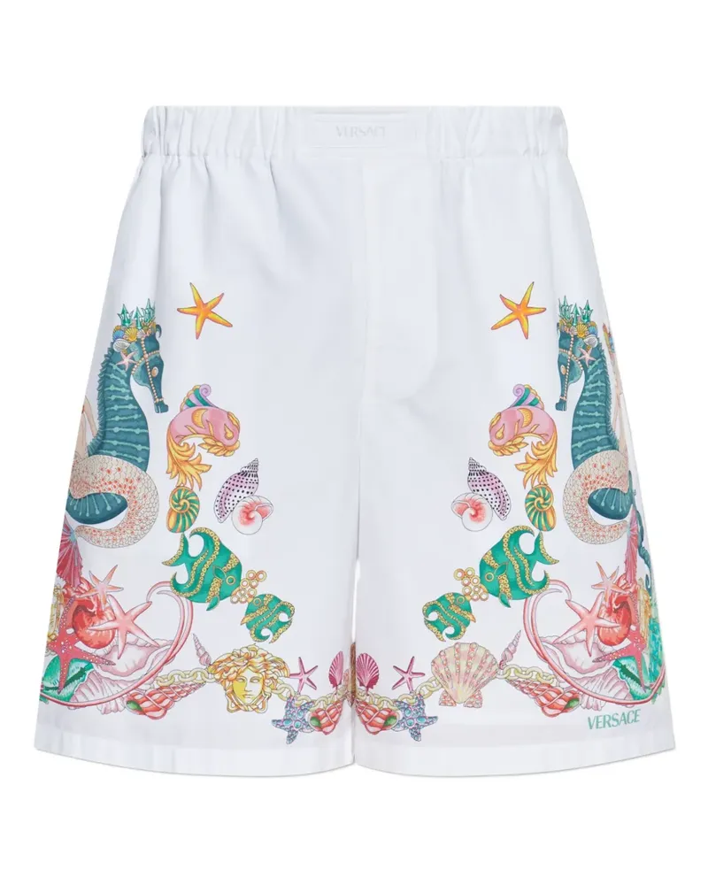 Versace Shorts mit grafischem Print - Weiß Weiß