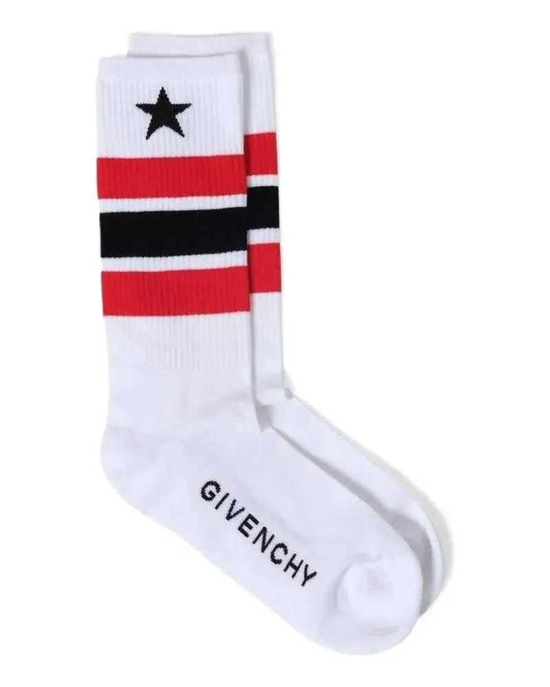 Givenchy star-pattern striped socks - Weiß Weiß