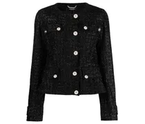 Einreihige Tweed-Jacke - Schwarz