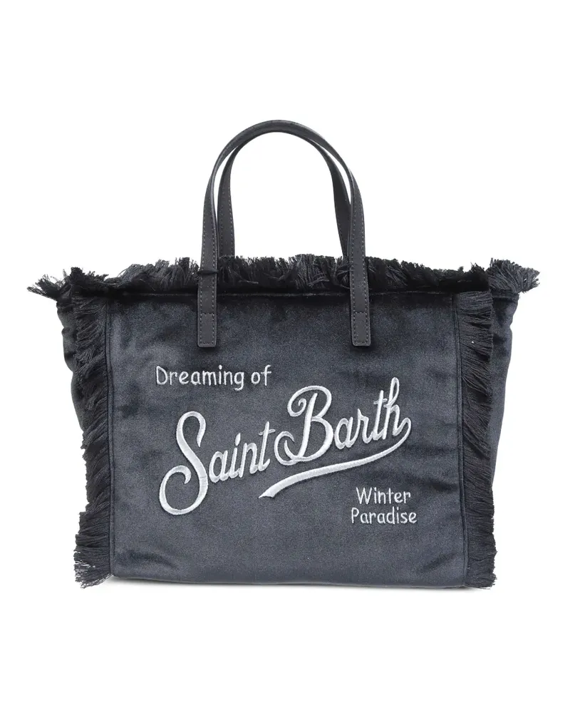 MC2 Saint Barth Colette fringed velvet tote bag - Schwarz Schwarz