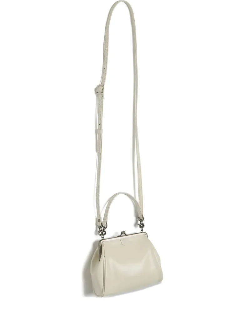 Yohji Yamamoto Schultertasche mit Metallverschluss - Nude Nude