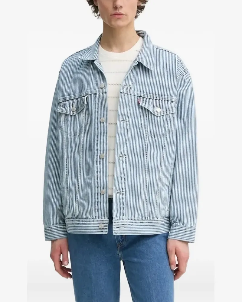 Levi's Gestreifte Jeansjacke - Blau Blau