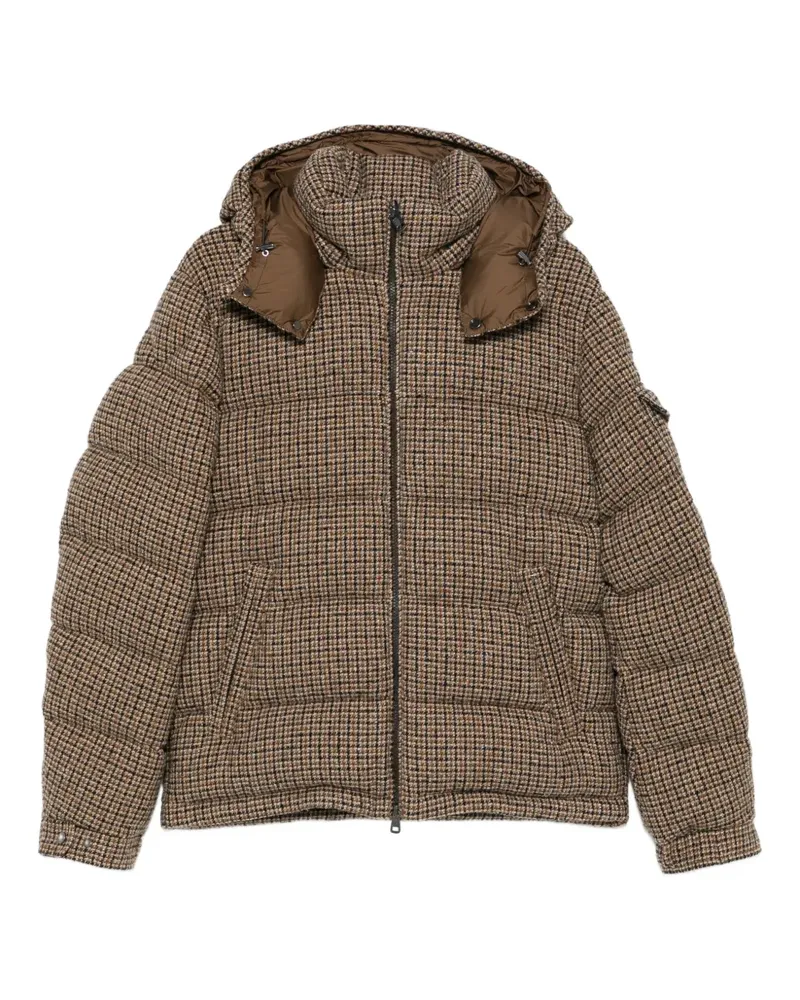 Moncler hooded check-patterned jacket - Braun Braun