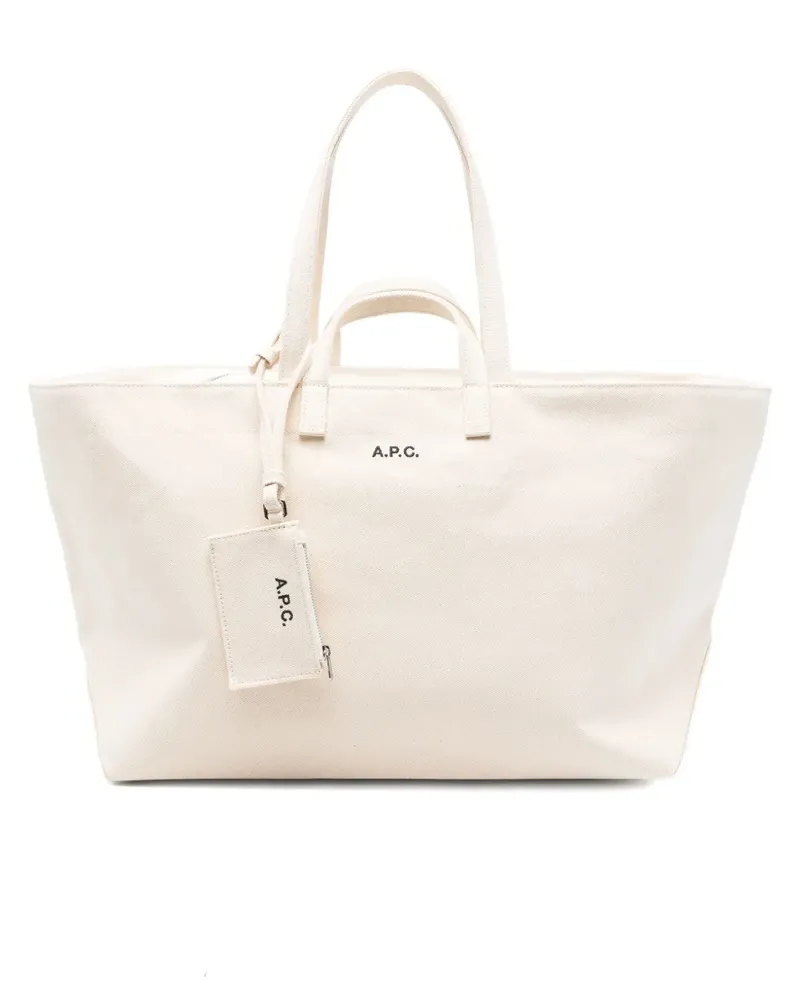 A.P.C. Le Drummer Toile Tote Bag - Weiß Weiß