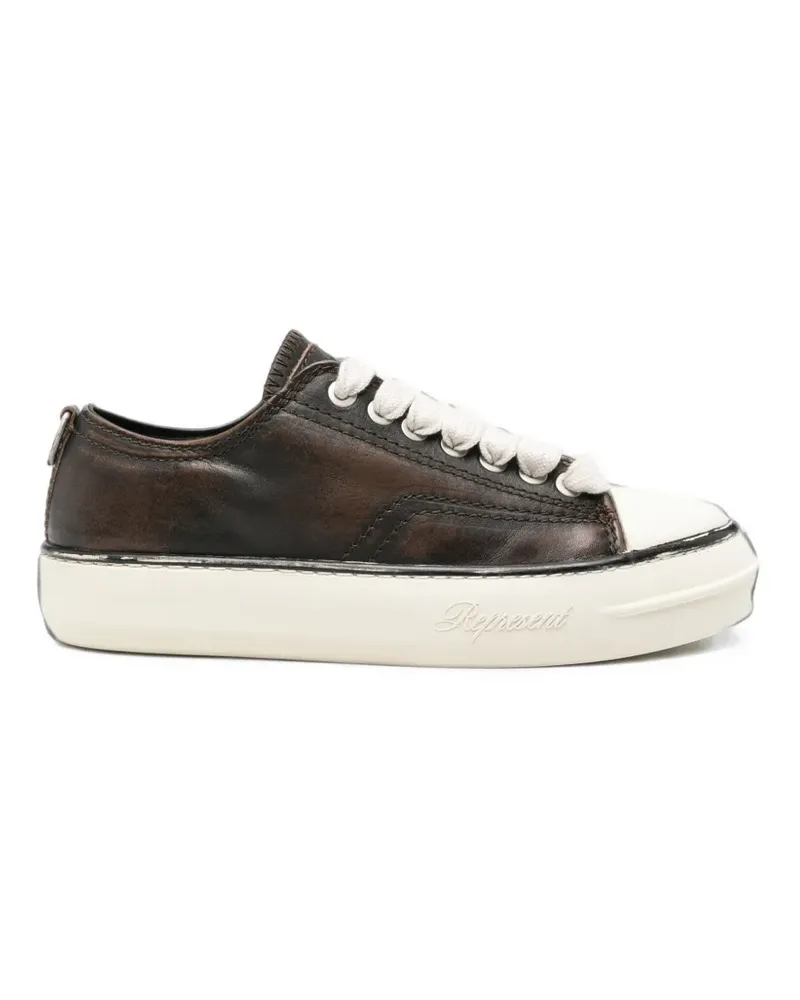 REPRESENT distressed leather sneakers - Braun Braun