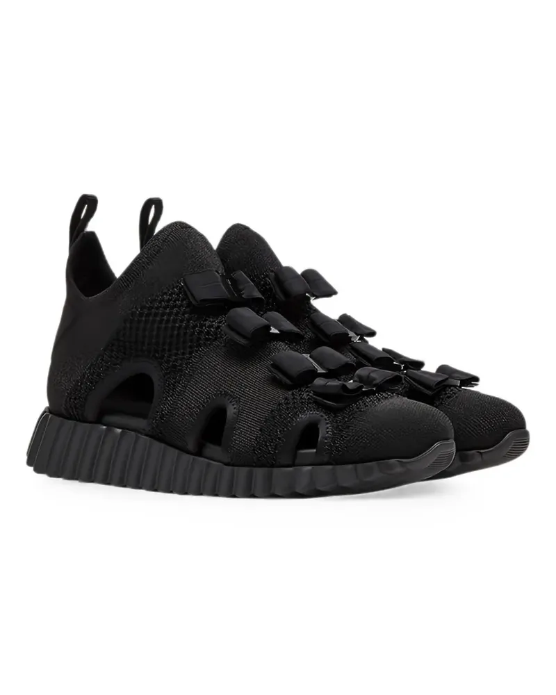 Ferragamo bow-embellished cut-out sneakers - Schwarz Schwarz
