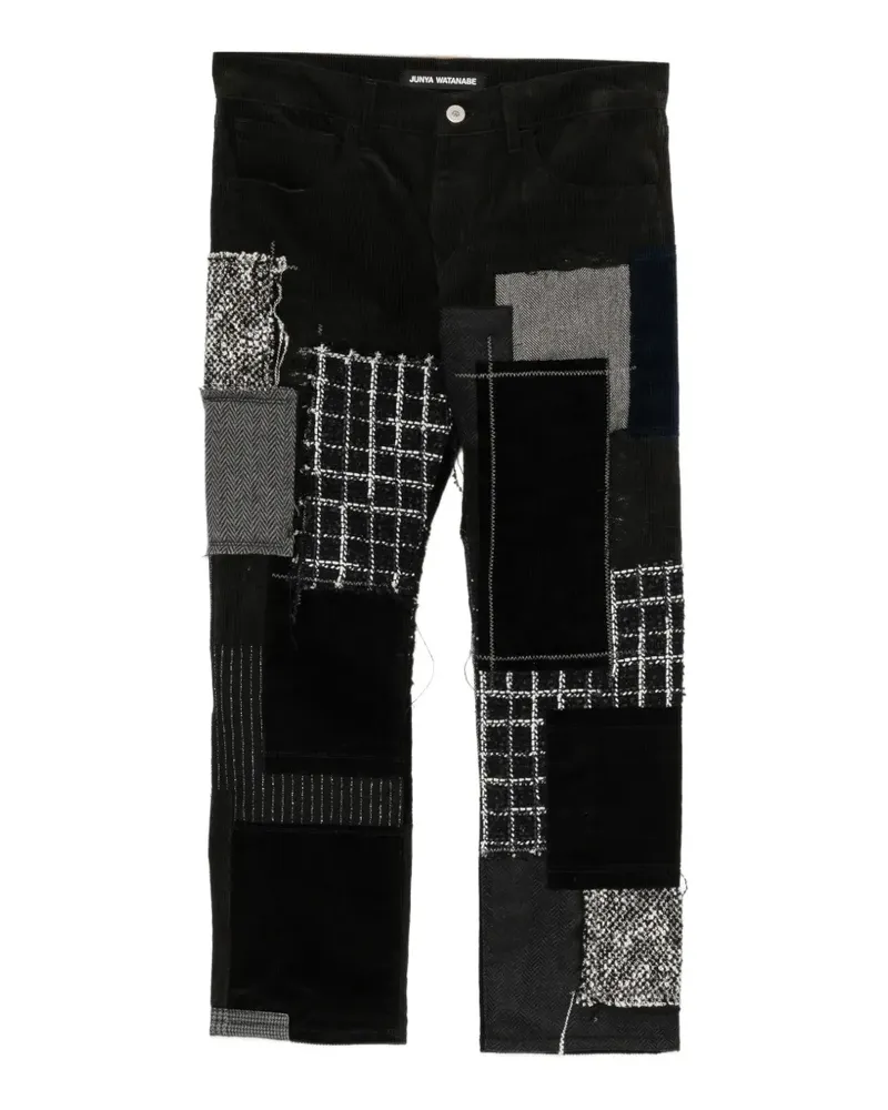 Junya Watanabe Ausgefranste Jeans im Patchwork-Look - Schwarz Schwarz