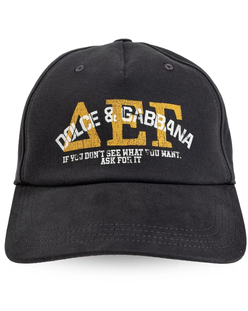 Dolce & Gabbana Baseballkappe mit Logo-Print - Schwarz Schwarz