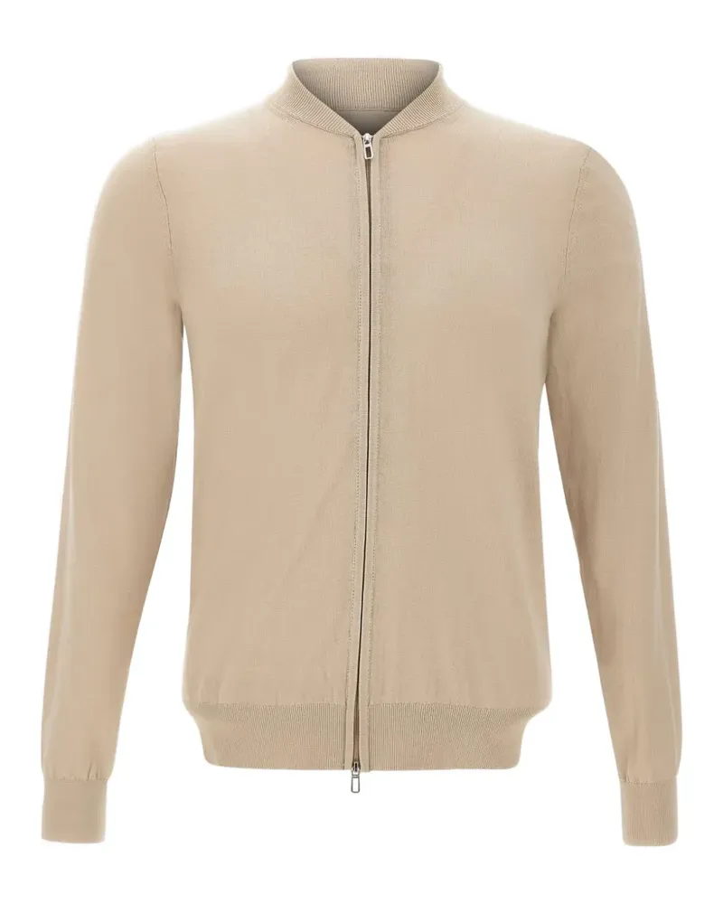 Diktat zip-front ribbed cardigan - Nude Nude