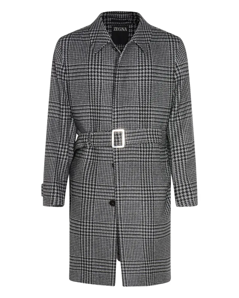 Ermenegildo Zegna Mantel mit Hahnentrittmuster - Grau Grau