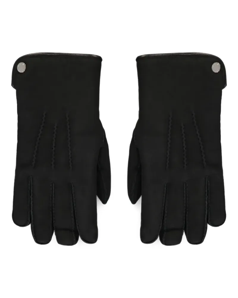 MOORER stitched leather gloves - Schwarz Schwarz