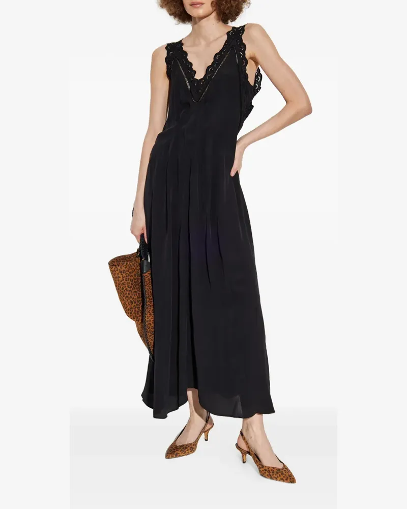 Isabel Marant Kleid mit Spitzeneinsatz - Schwarz Schwarz