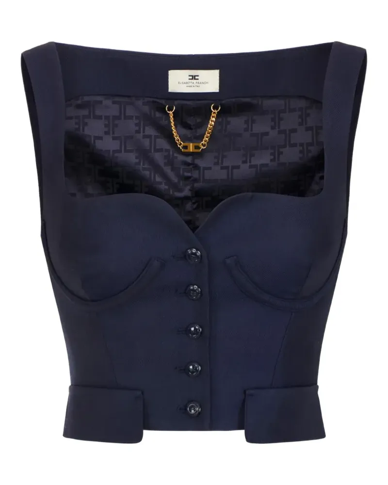 Elisabetta Franchi Cool Oberteil aus Wolle - Blau Blau