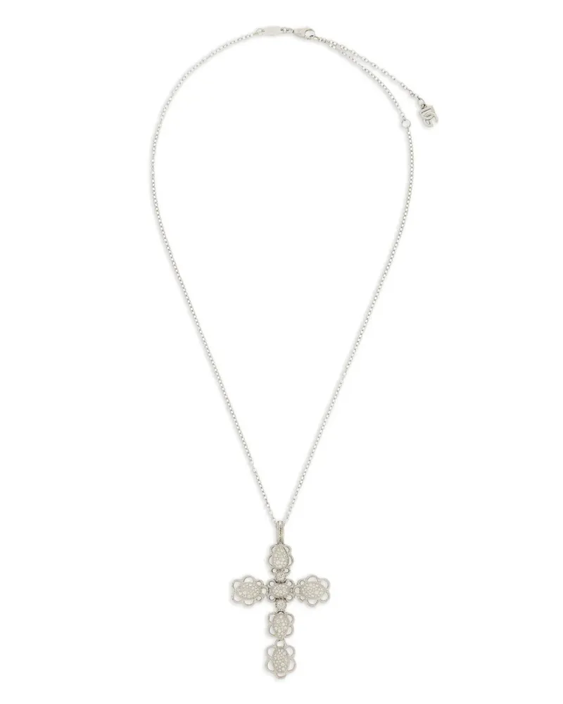 Dolce & Gabbana 18kt Weißgoldhalskette mit Easy-Anhänger mit Diamant - Silber Silber