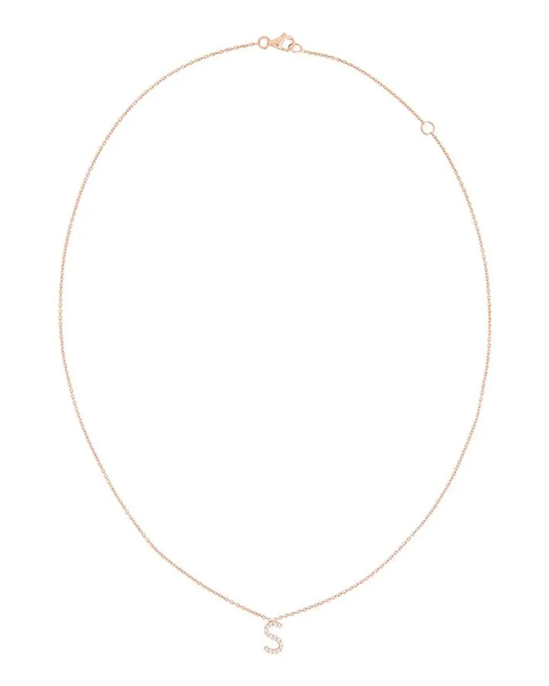 Alinka 18kt ' S' Rotgoldhalskette mit Diamanten - Metallic Metallic
