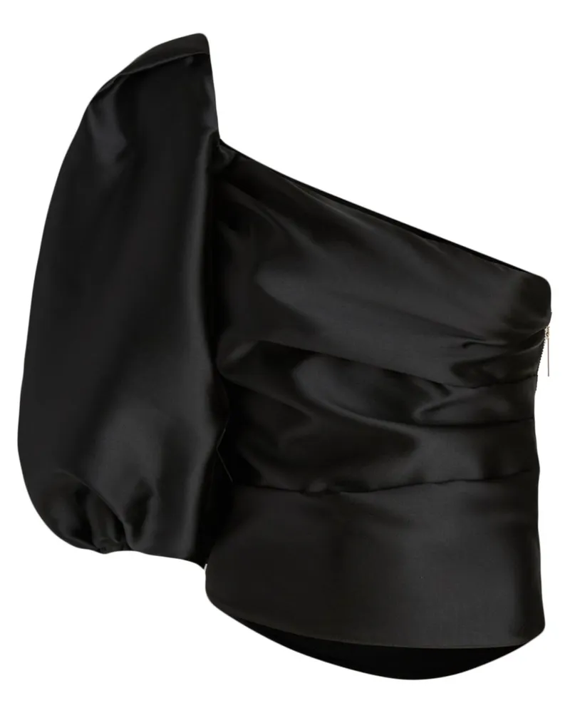 Simona Corsellini Oberteil aus Satin - Schwarz Schwarz