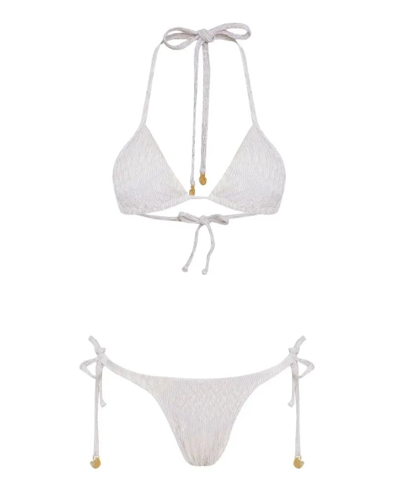 Amir Slama x Jade Picon tie textured bikini - Nude Nude