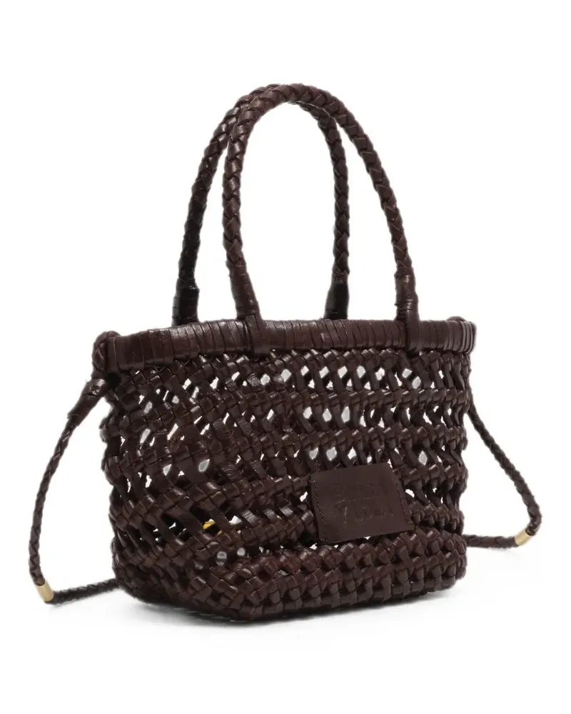 BIMBA Y LOLA Dunkelbraune geflochtene Ledertasche Braun