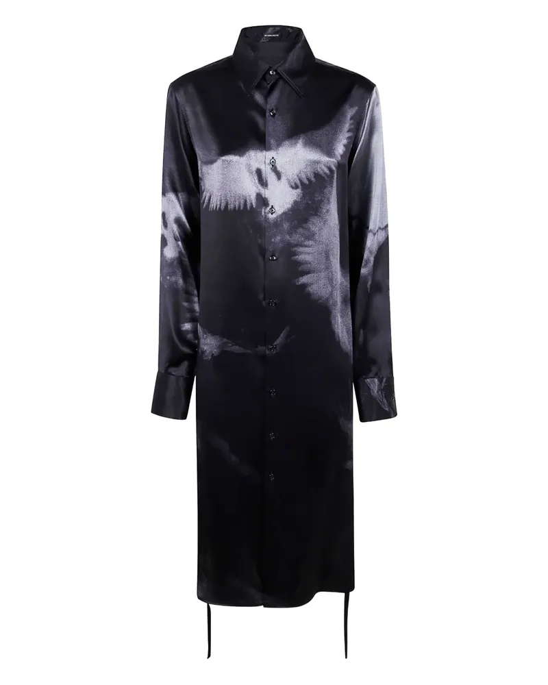 Ann Demeulemeester Seidenhemd mit Print-Detail - Schwarz Schwarz