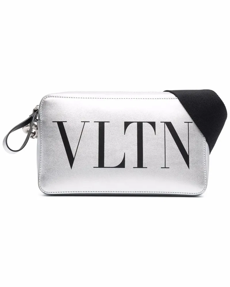 Valentino Garavani Schultertasche mit VLTN-Print - Silber Silber