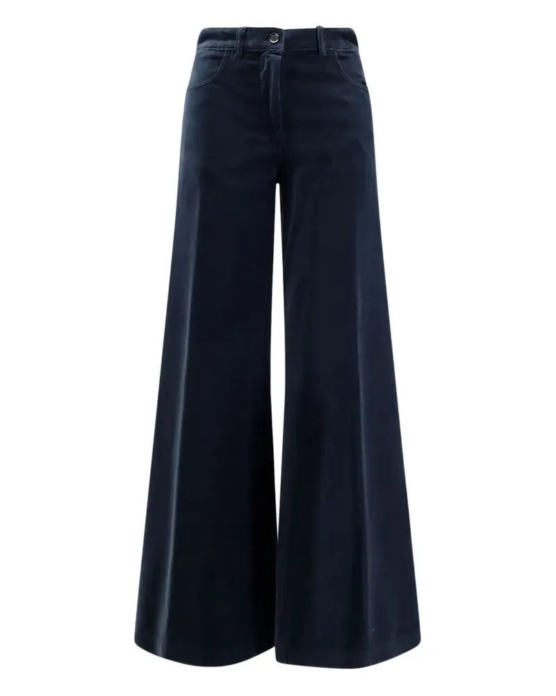 ASPESI Hose mit Samtstruktur - Blau Blau