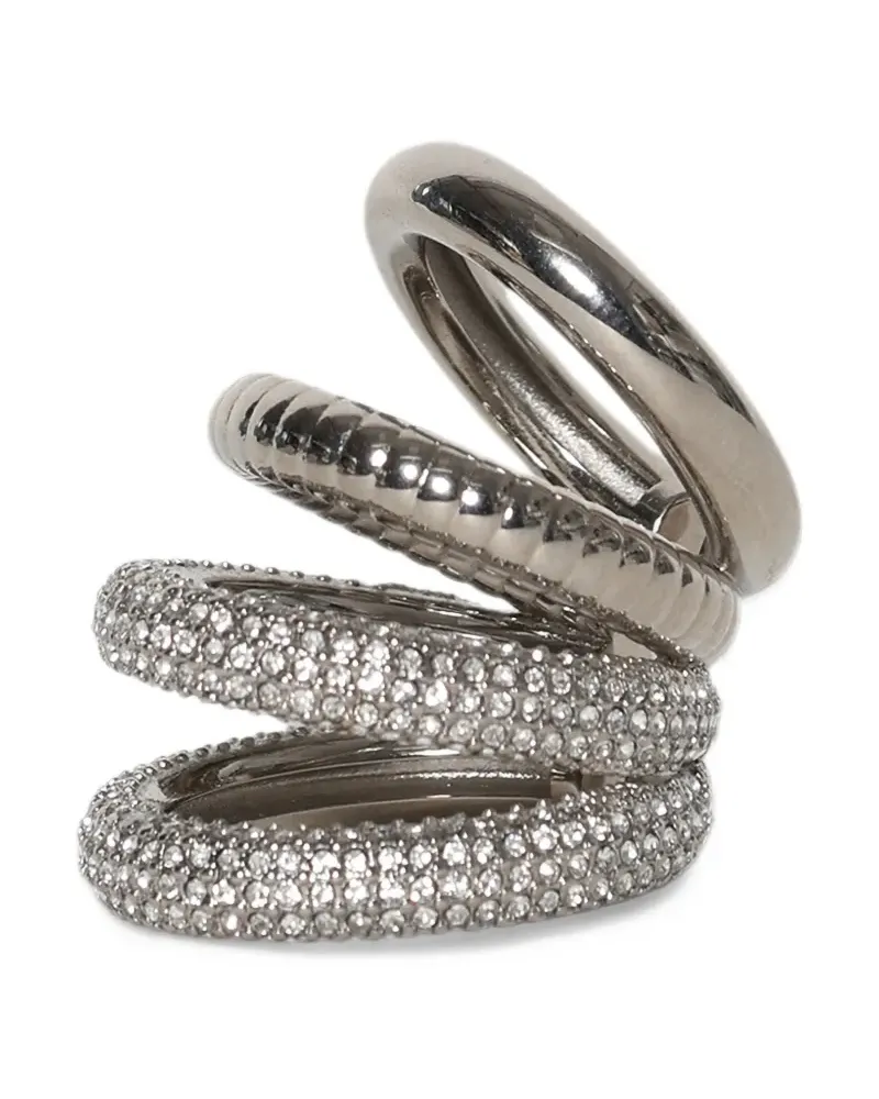 Paco Rabanne crystal-embellished spiral ear cuff - Silber Silber