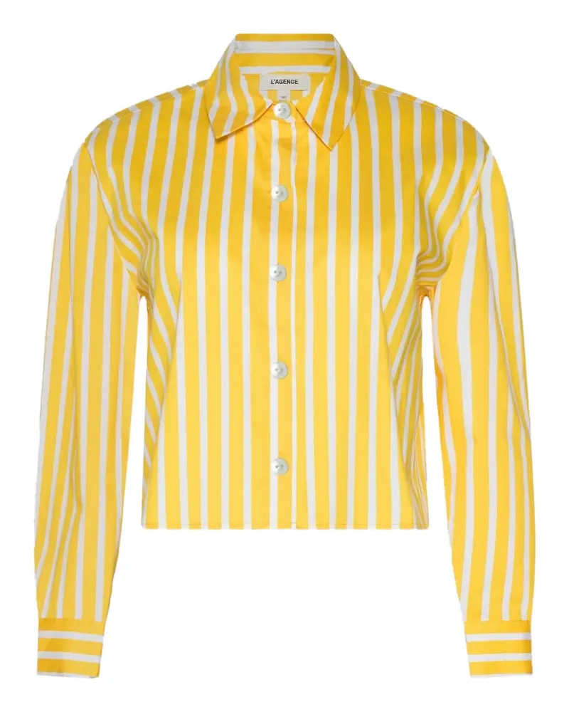 L'Agence Cosette cropped striped shirt - Gelb Gelb