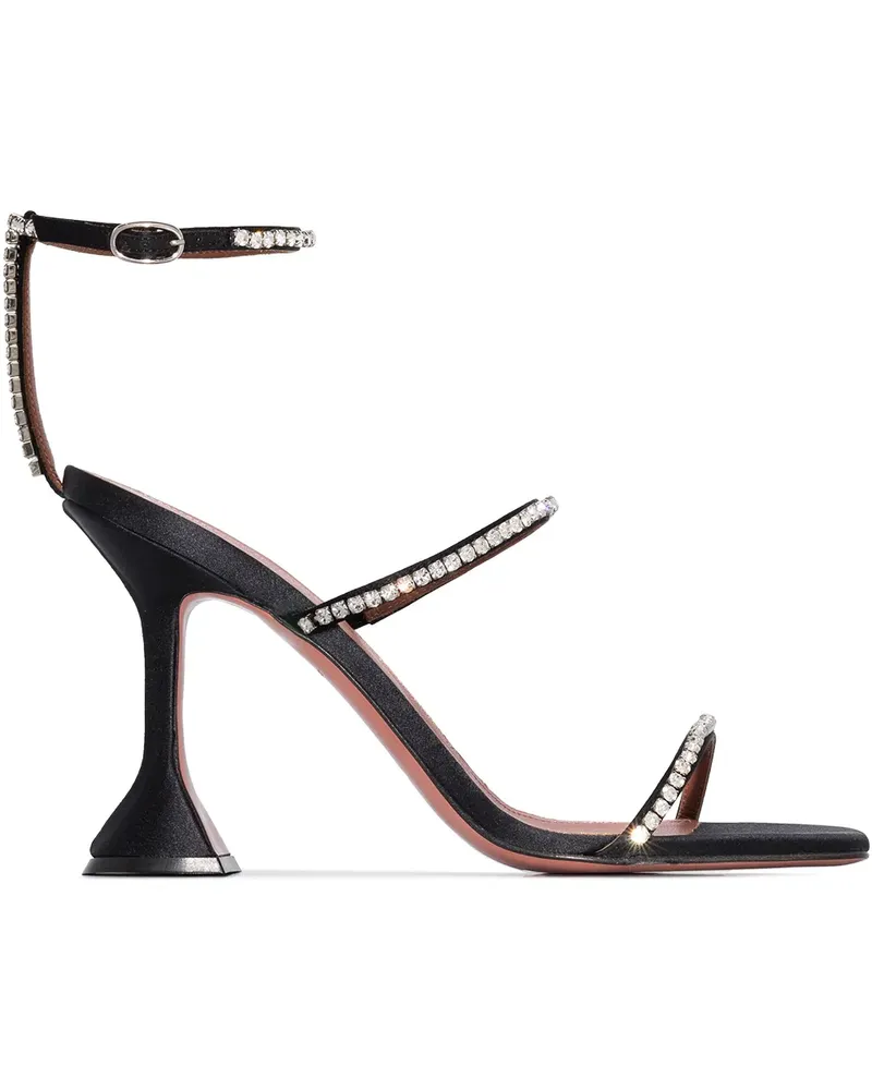 Amina Muaddi Gilda Sandalen mit Kristallen - Schwarz Schwarz