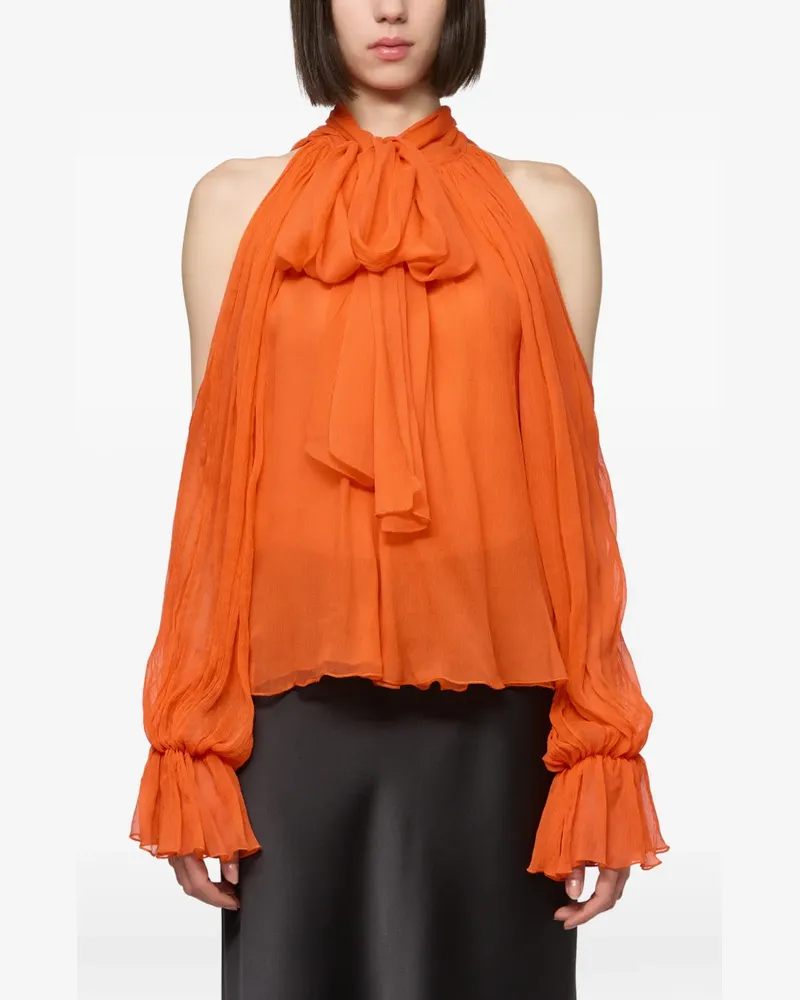ATU Body Couture Schulterfreie Bluse mit Schleife - Orange Orange