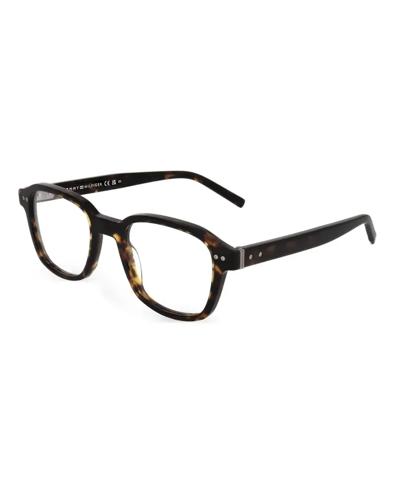 Tommy Hilfiger Eckige Brille in Schildpattoptik - Braun Braun