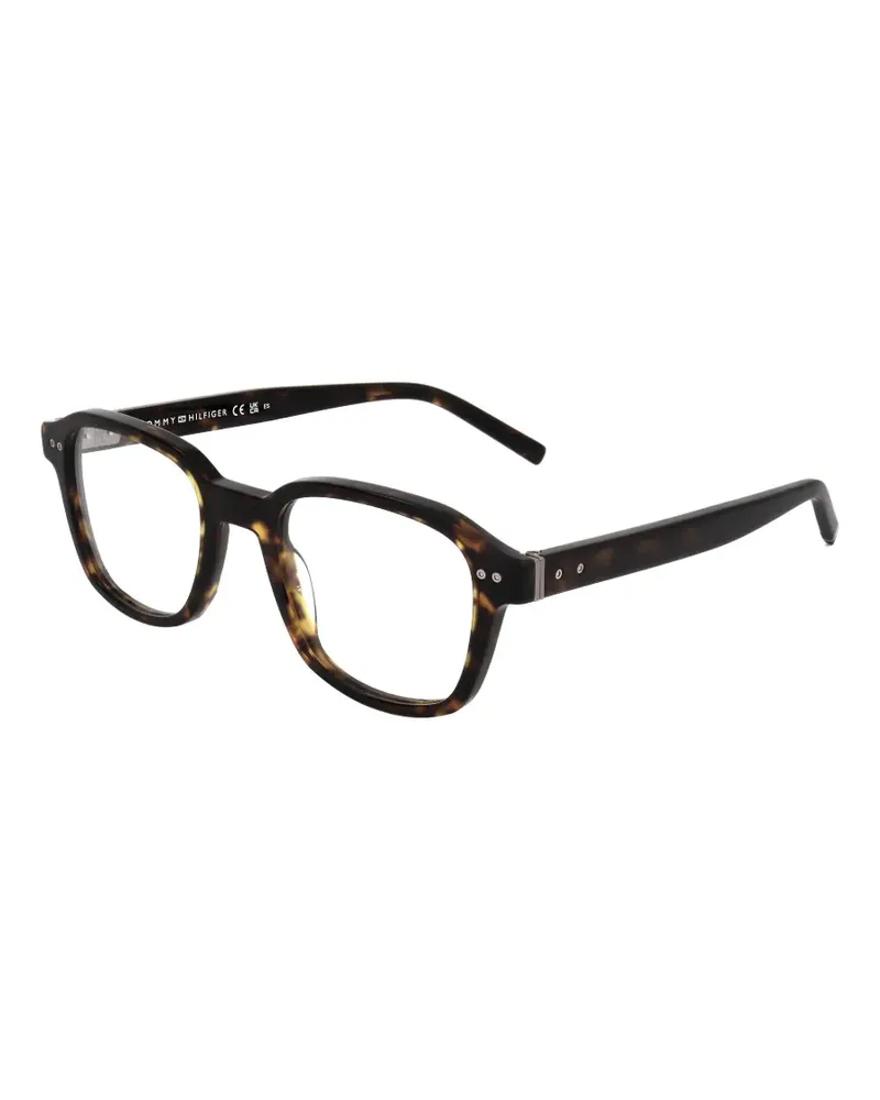 Tommy Hilfiger Eckige Brille in Schildpattoptik - Braun Braun