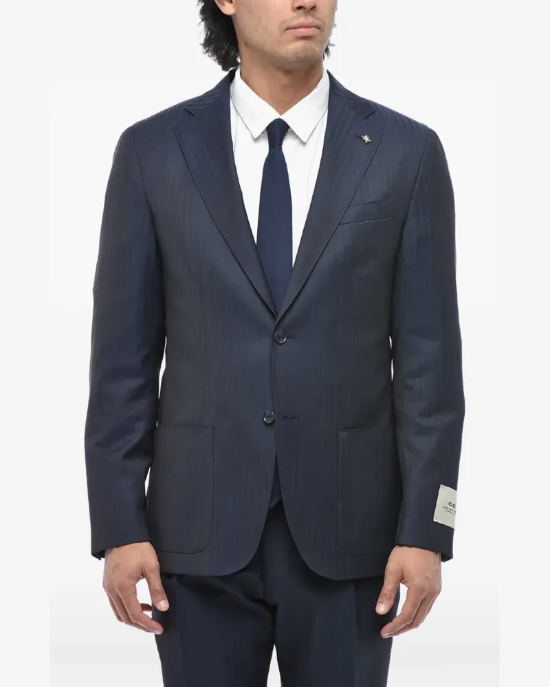 Corneliani single-breasted patch-pocket suit - Blau Blau