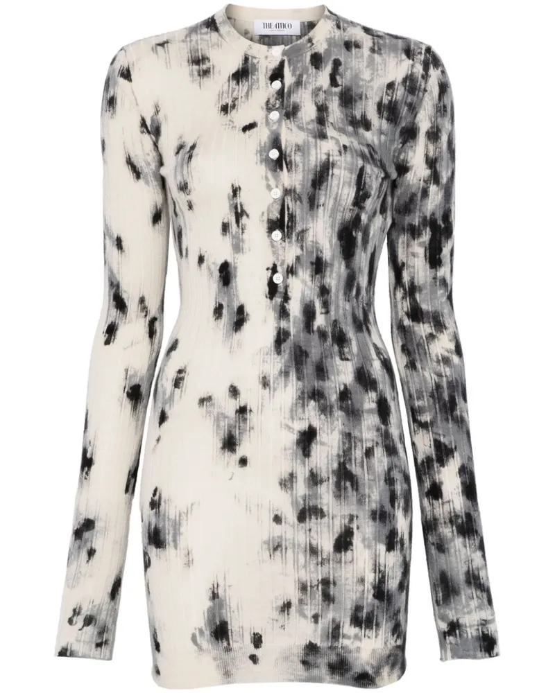 ATTICO Minikleid mit abstraktem Print - Weiß Weiß