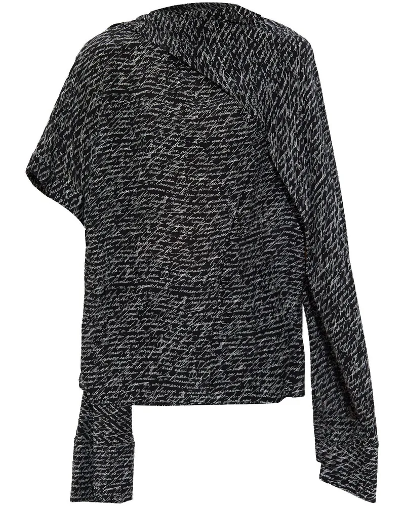 Balmain Bluse mit Schriftzug-Print - Schwarz Schwarz