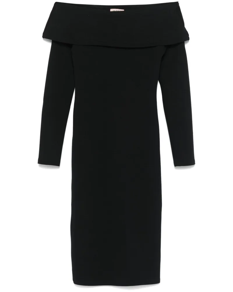 Murmur Ellipse Midikleid - Schwarz Schwarz