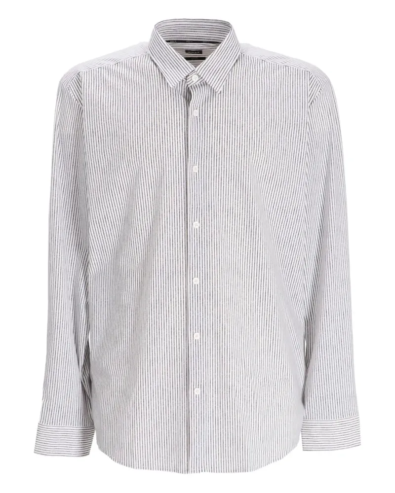 HUGO BOSS Gestreiftes Button-down-Hemd - Weiß Weiß