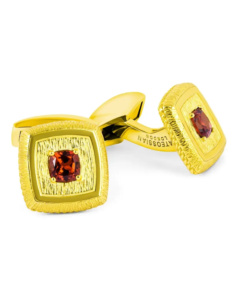 Tateossian Manschettenknöpfe mit Schmuckstein - Gold Gold