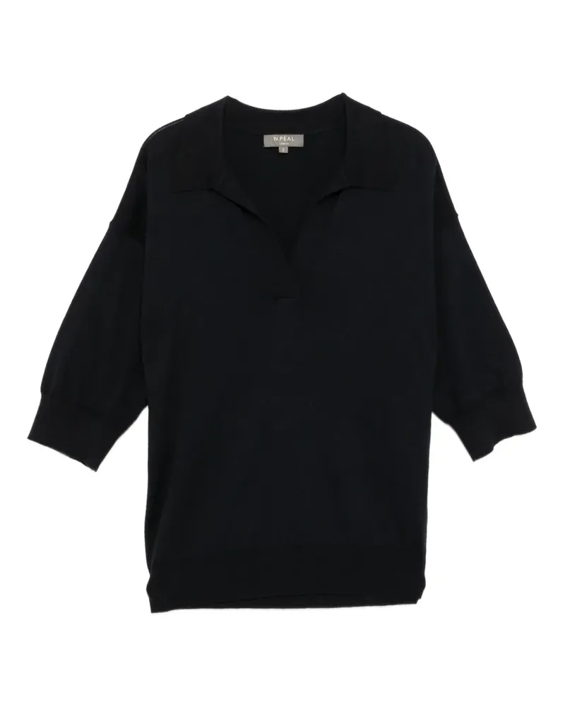 N.Peal Poloshirt aus Kaschmir - Blau Blau