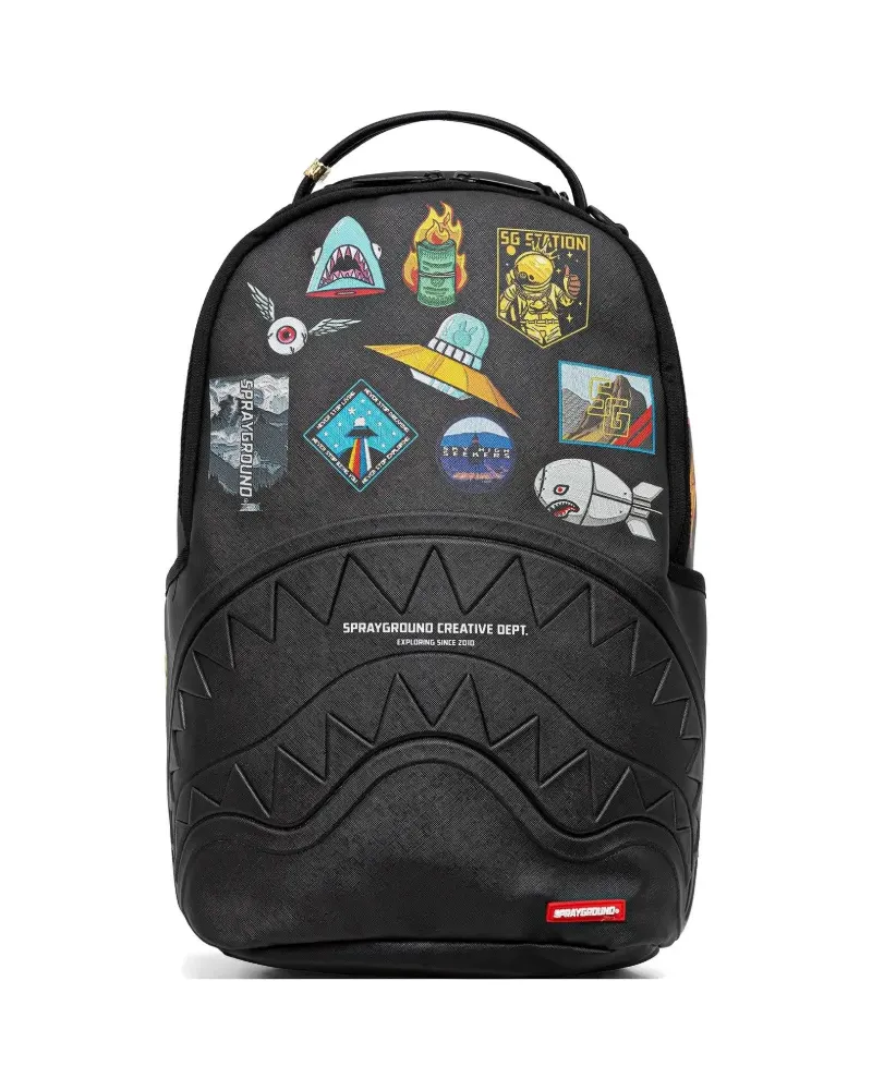 Sprayground Rucksack mit Patches - Schwarz Schwarz