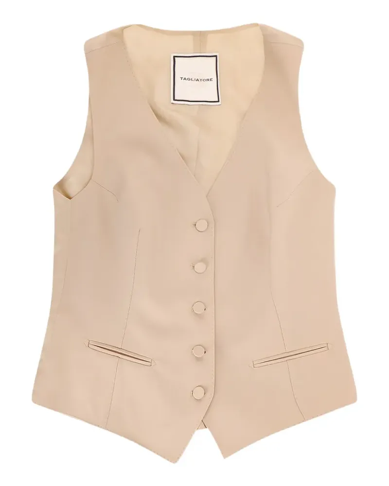 Tagliatore Geknöpfte Weste mit V-Ausschnitt - Nude Nude