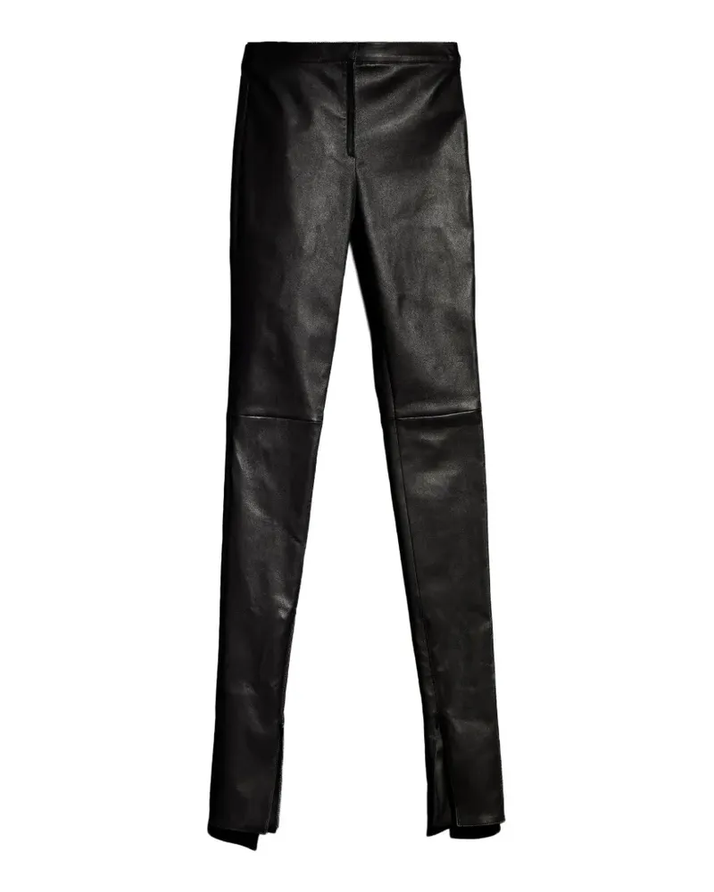 Gucci zip-cuff leather skinny trousers - Schwarz Schwarz
