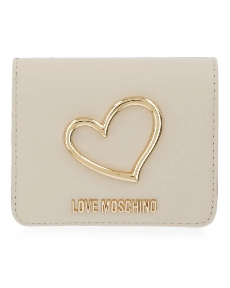 Moschino heart-plaque logo-lettering wallet - Nude Nude